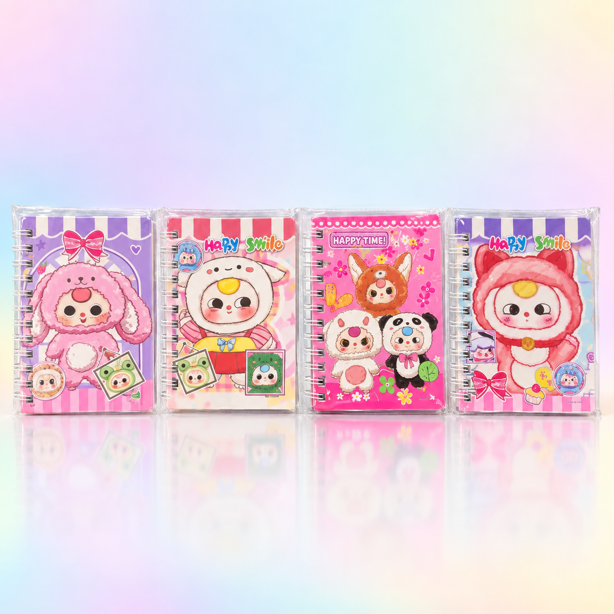 4-in-1 Mini Spiral Notebook for Kids – Cute Cartoon School & Writing Notebook