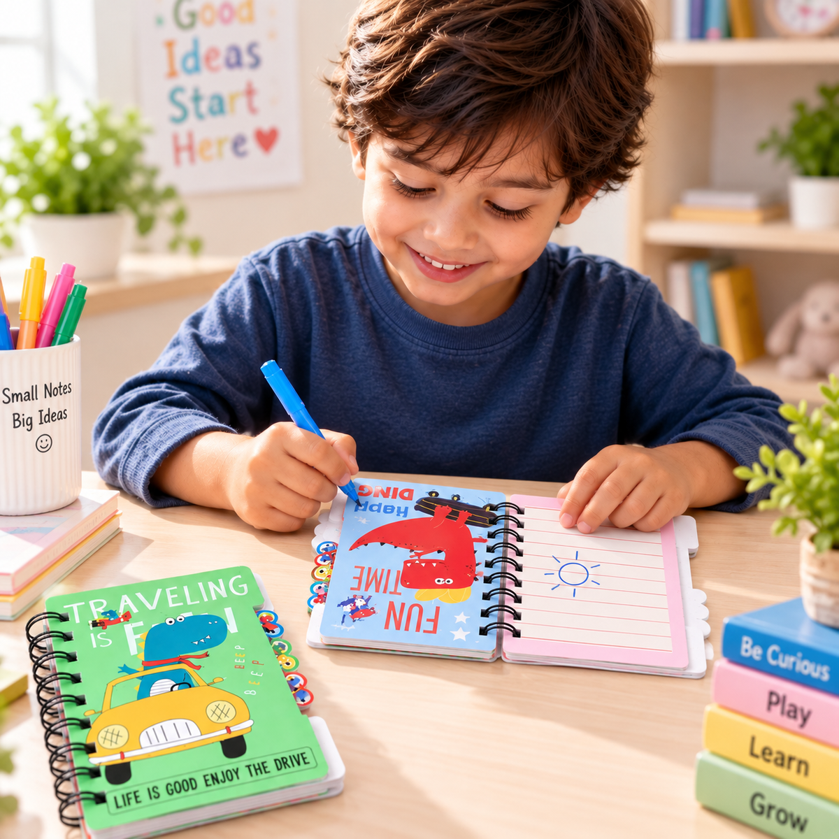 Dinosaur Spiral Notebook for Kids - Kids Writing & Drawing Notebook