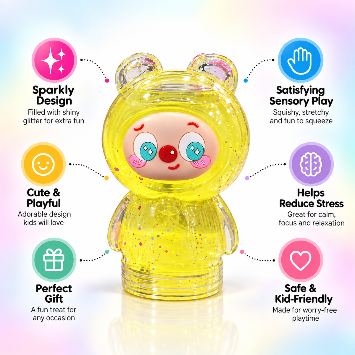 Slime Buddy Squishy Sparkly Sensory Toy