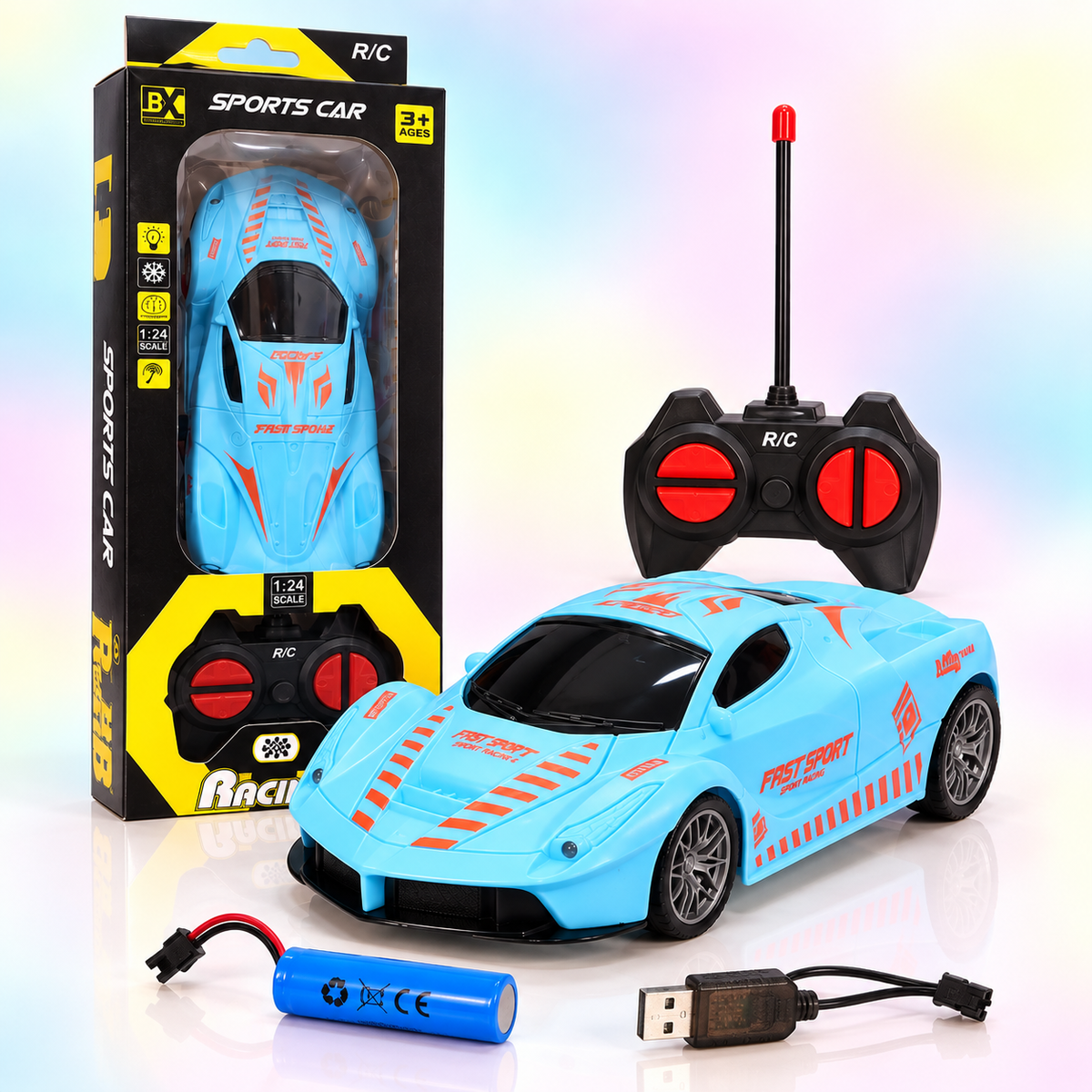 Remote Control Sports Car for Kids – Rechargeable RC Racing Car
