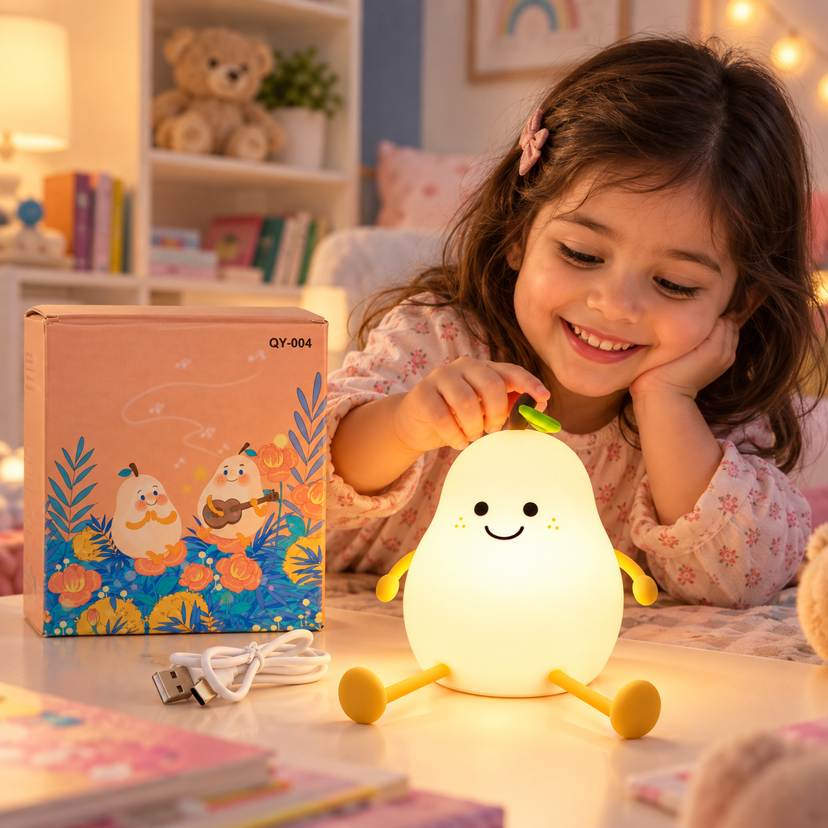 Cute Rechargeable Night Light – Soft Glow Decorative Lamp