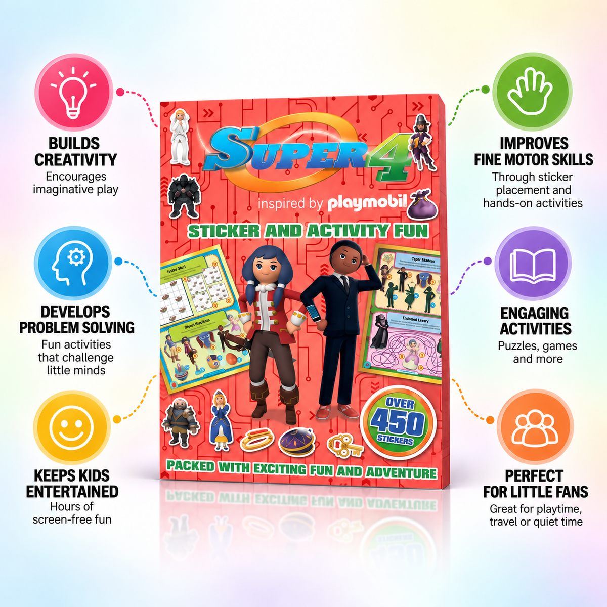 Super 4 Sticker & Activity Fun Book – 450+ Stickers