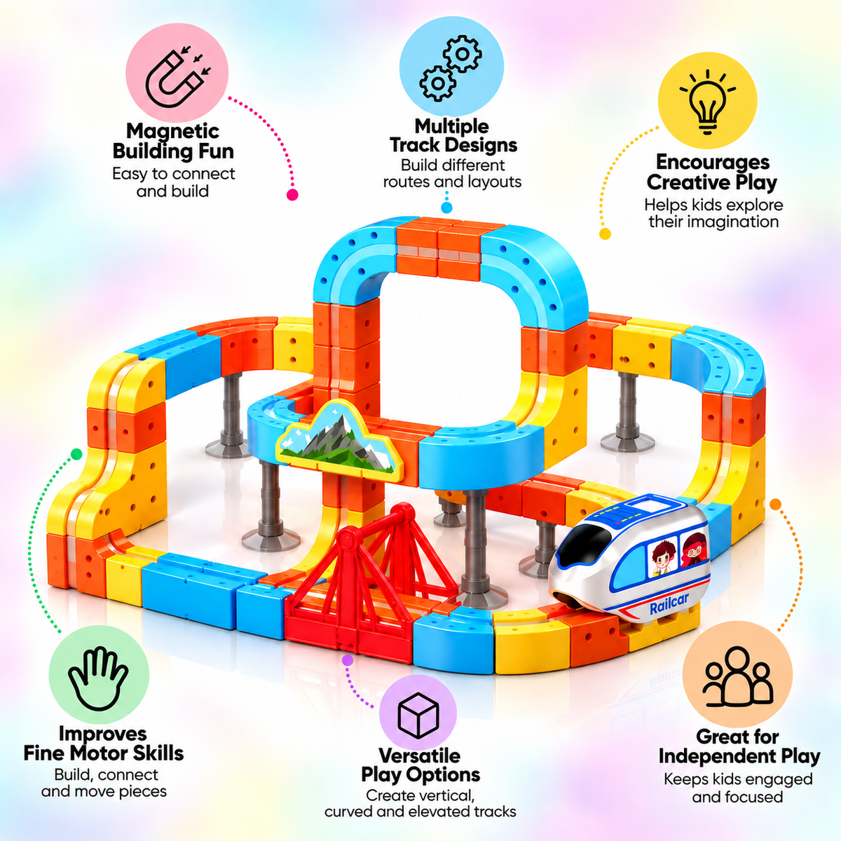 Magnetic Track DIY Versatile Track Car Set