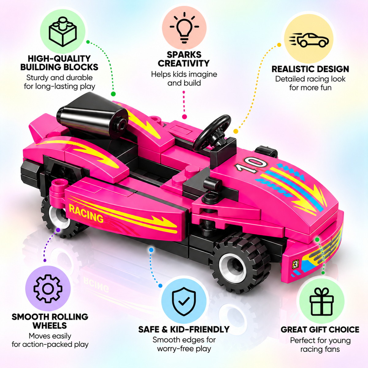 BLOX Speed Champions Pull-Back Racing Car Building Blocks