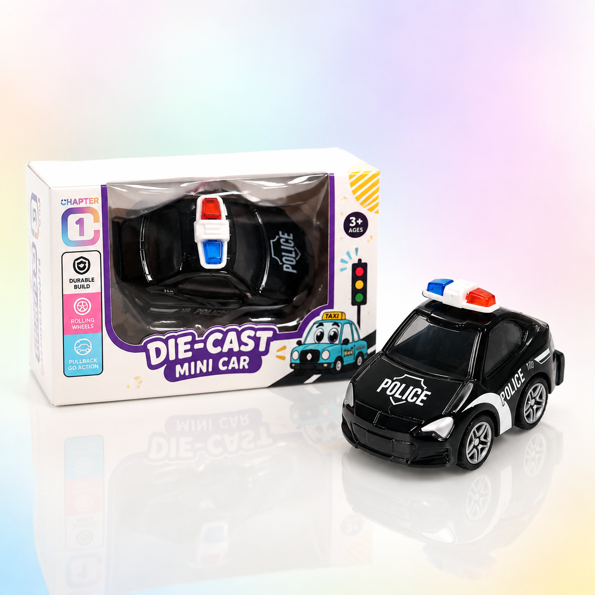 Die-Cast Mini Police Car – Pull-Back Toy