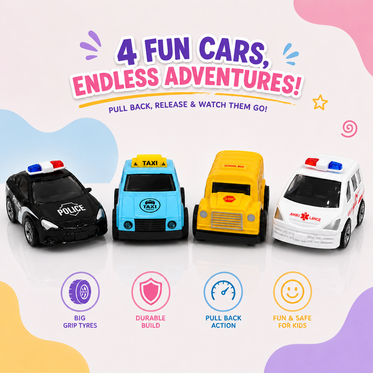 Die-Cast Mini Police Car – Pull-Back Toy