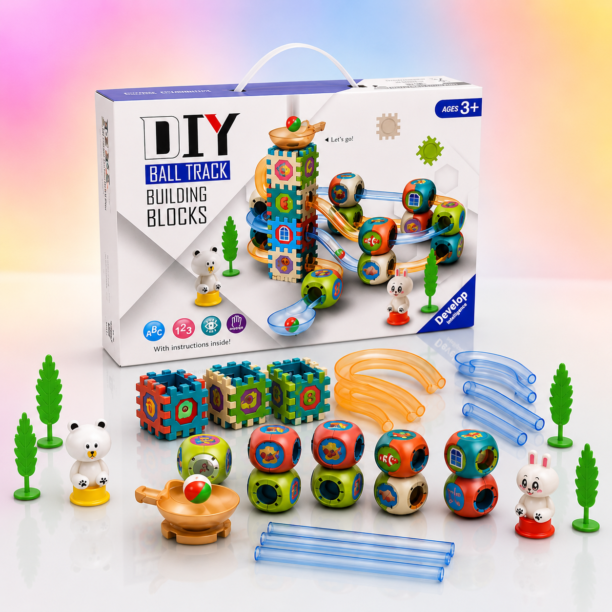 DIY Ball Track Building Blocks Construction Set