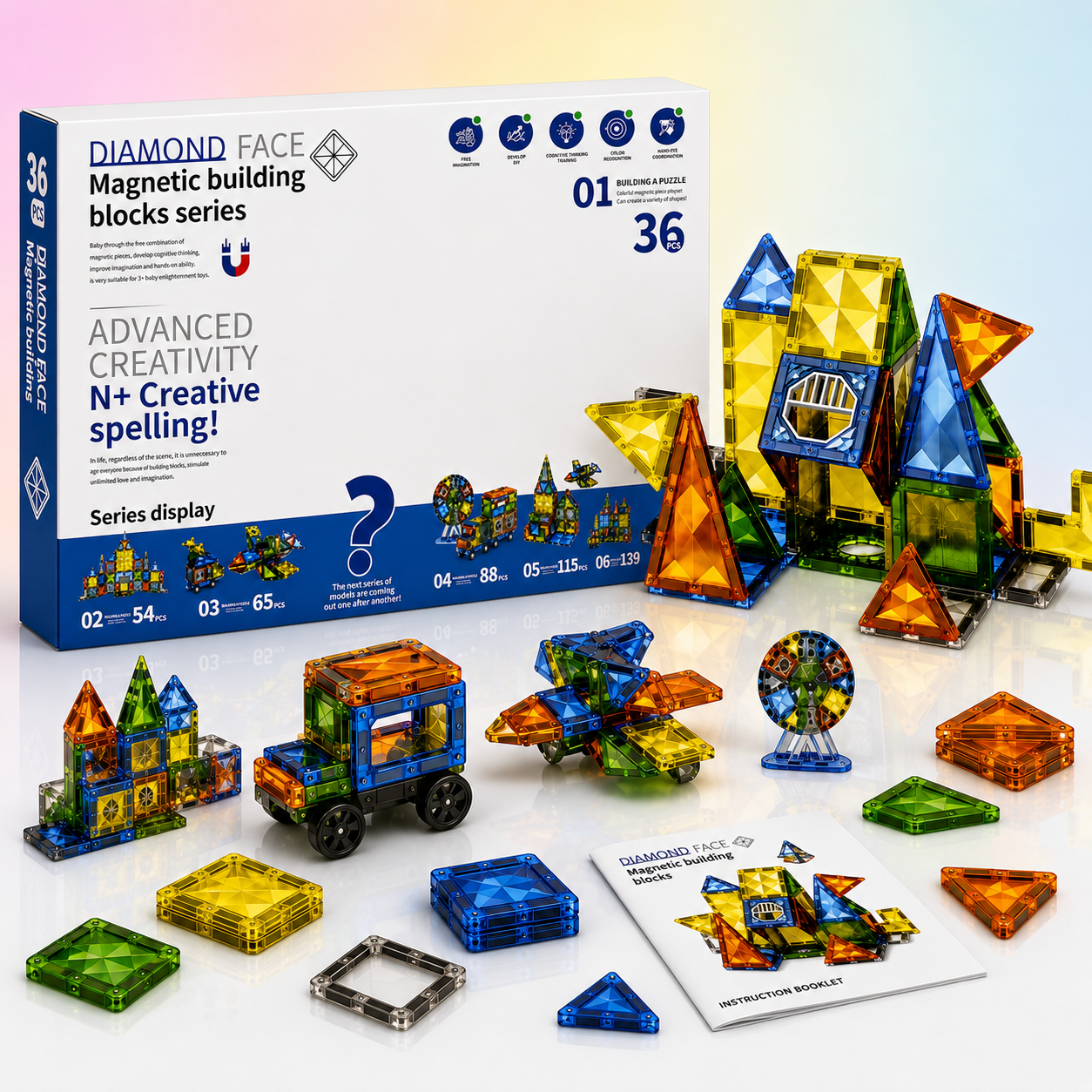 Magnetic Building Block Set 36-Piece