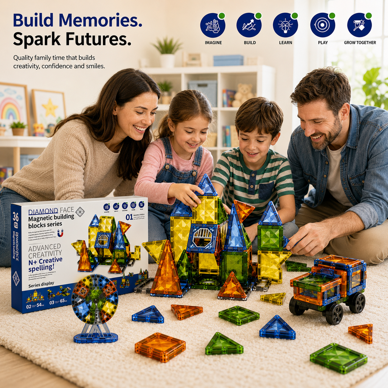 Magnetic Building Block Set 36-Piece