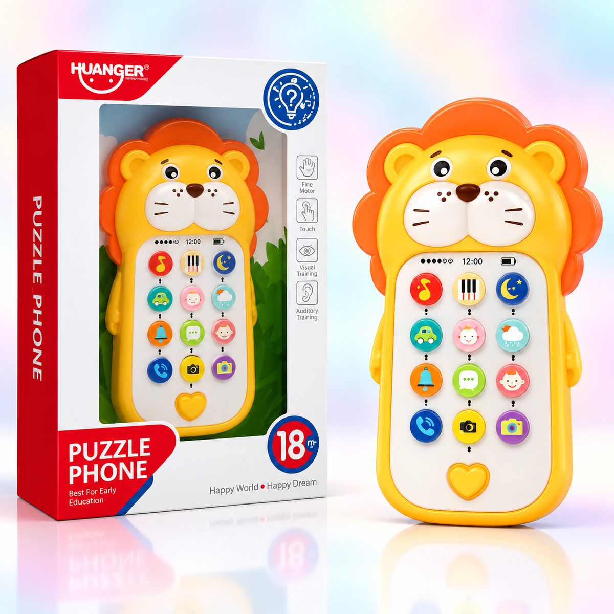 Huanger Puzzle Phone – Interactive Music & Learning Toy with Lights