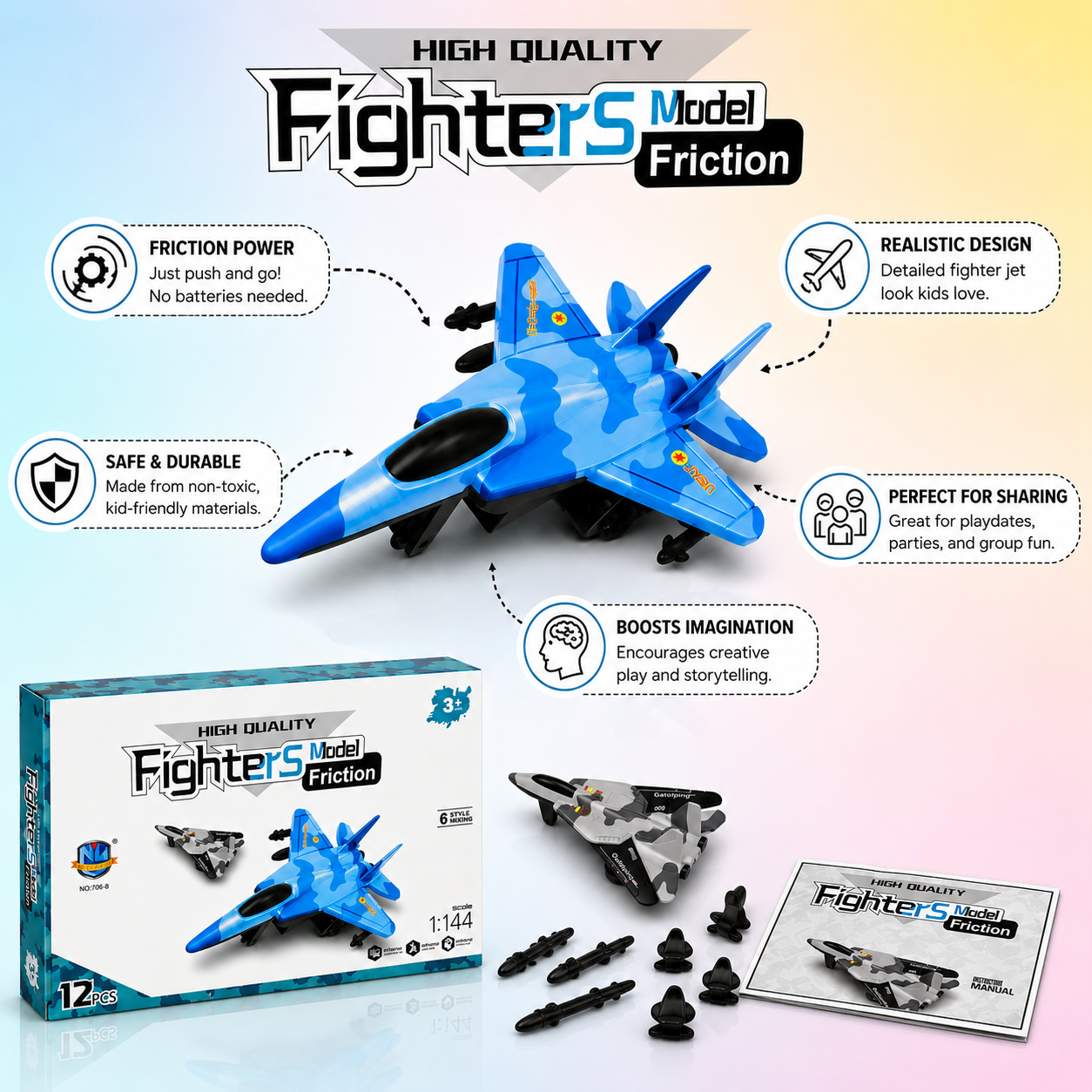 Fighter Jet Friction Toy