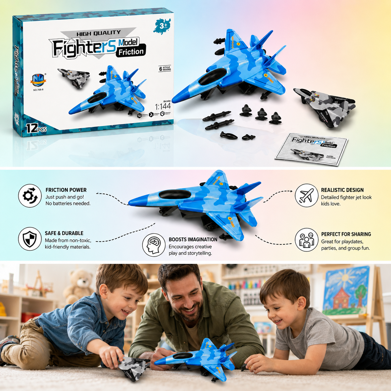 Fighter Jet Friction Toy