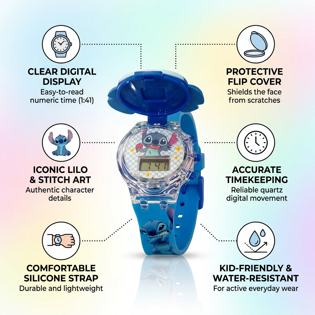 Cute Cartoon Kids Digital Watch with LED Light – Character Wrist Watch for Boys & Girls