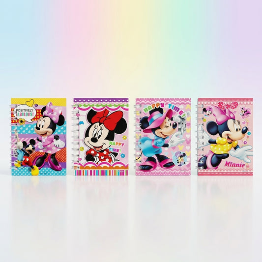 4-in-1 Mini Spiral Notebook for Kids – Cute Cartoon School & Writing Notebook