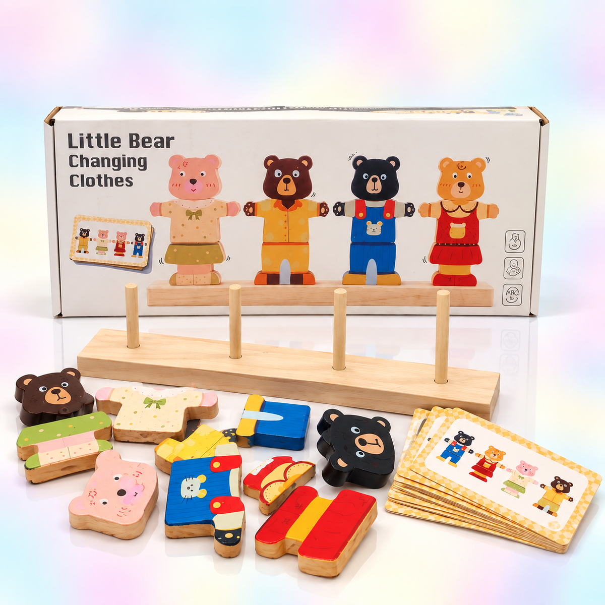 Little Bear Changing Clothes Wooden Matching Set