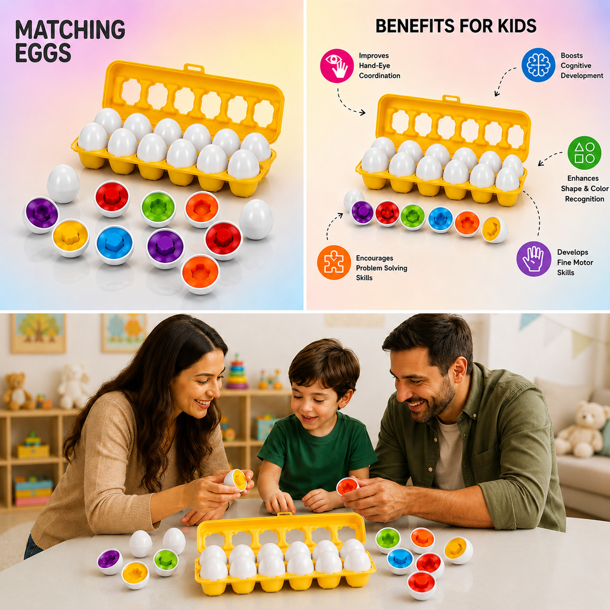 Matching Eggs (12 Pcs)