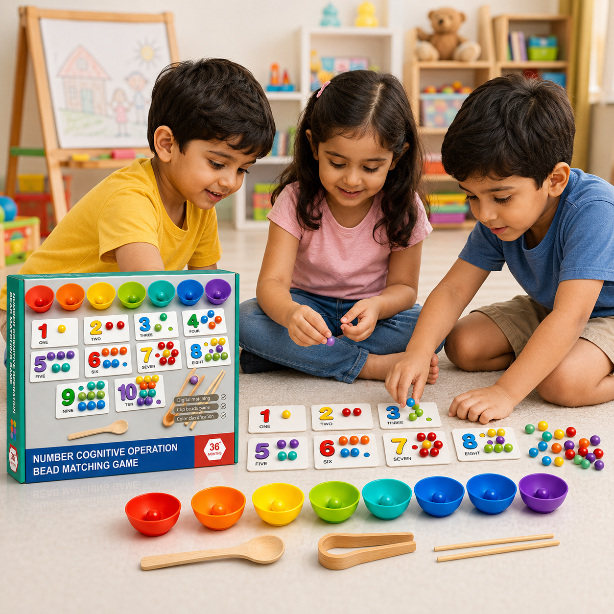 Number Cognitive Operation Bead Matching Game