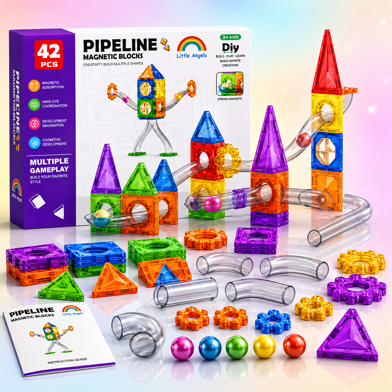 Pipeline Magnetic Blocks (42 Pieces)