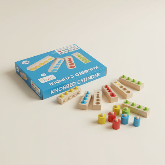 Classic Montessori Knobbed Cylinder Set: Educational Wooden Toy