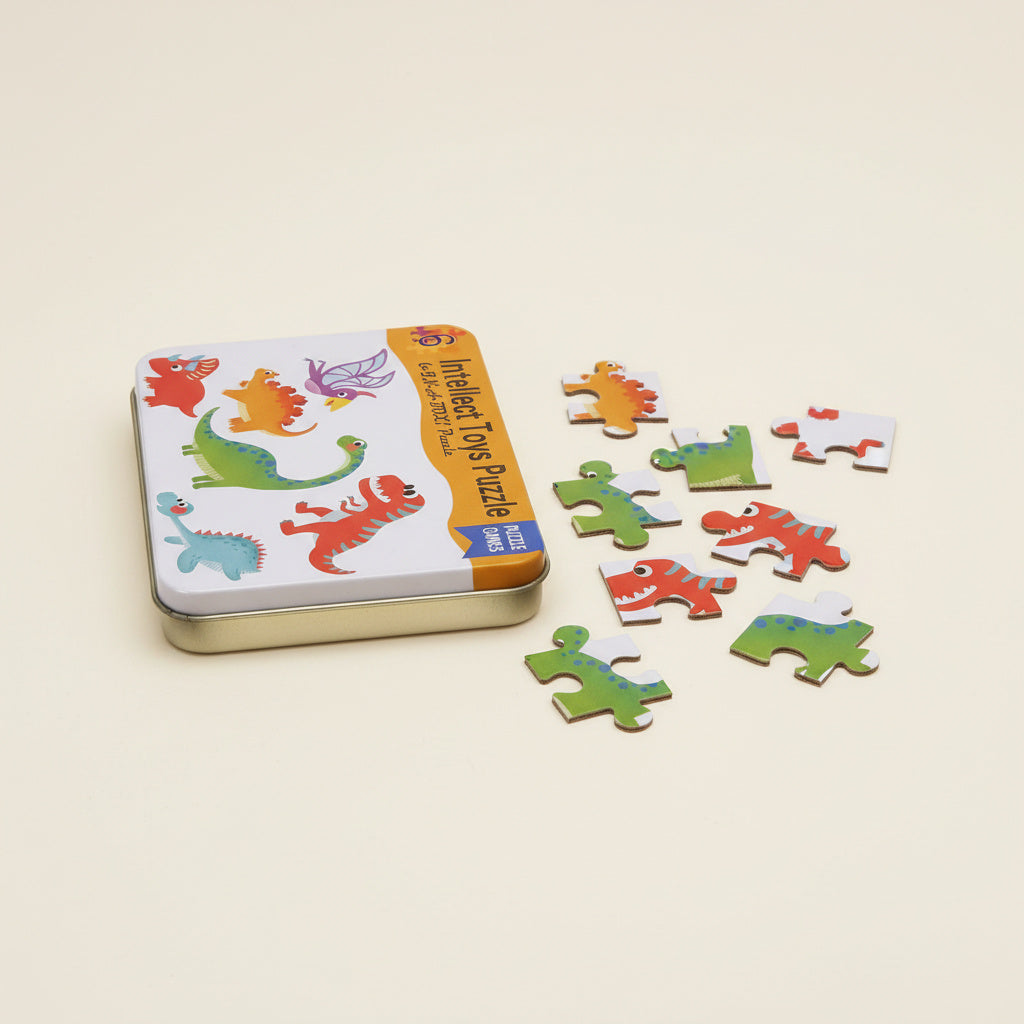 Intellect Toys Dinosaur Puzzle in a Tin