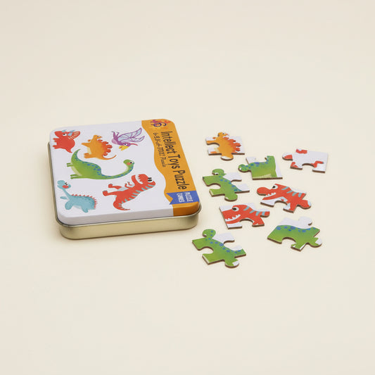 Intellect Toys Dinosaur Puzzle in a Tin
