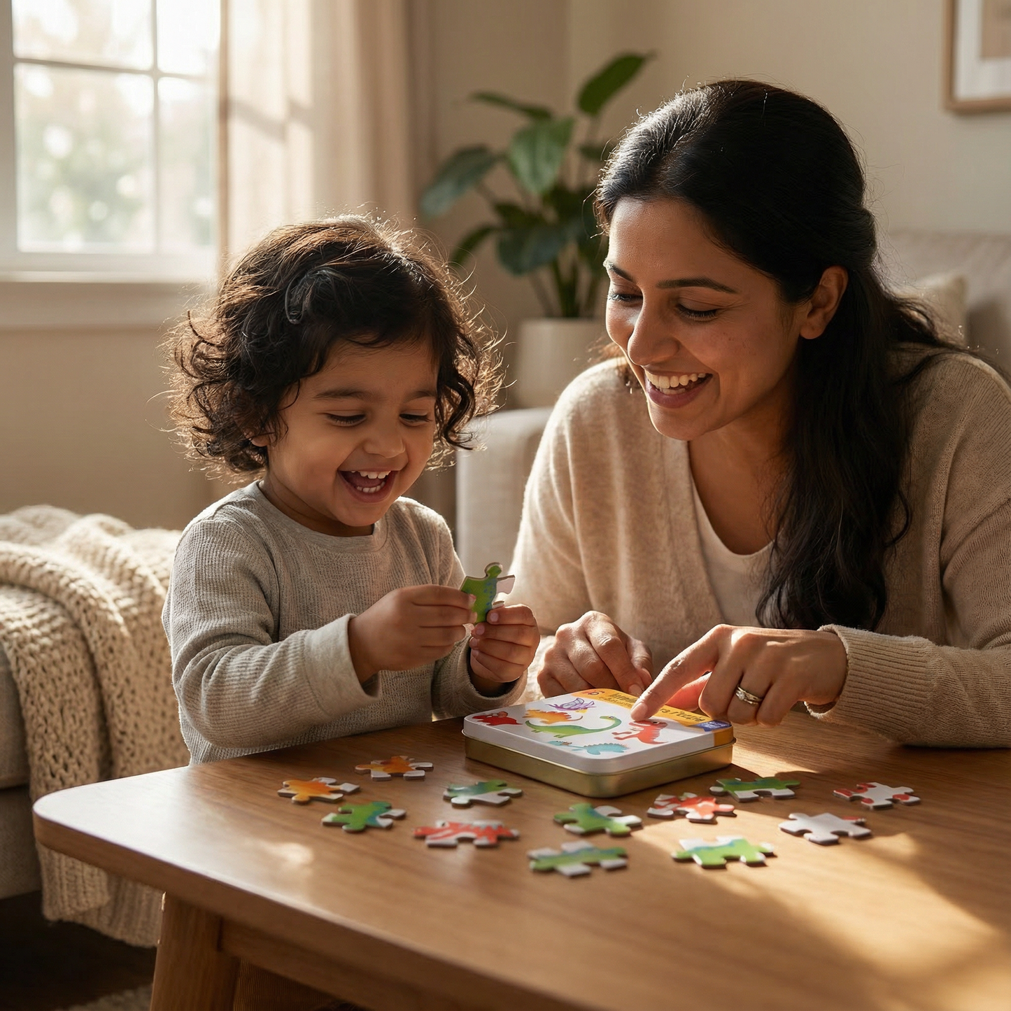 Intellect Toys Dinosaur Puzzle in a Tin