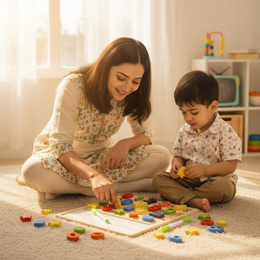 Kiddo 3-in-1 Wooden Number & Shape Learning Board