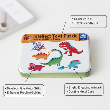 Intellect Toys Dinosaur Puzzle in a Tin