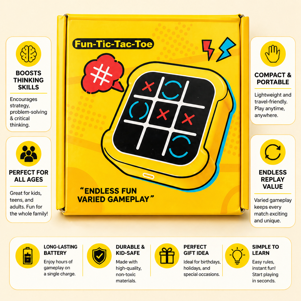 Fun Tic-Tac-Toe Handheld Game