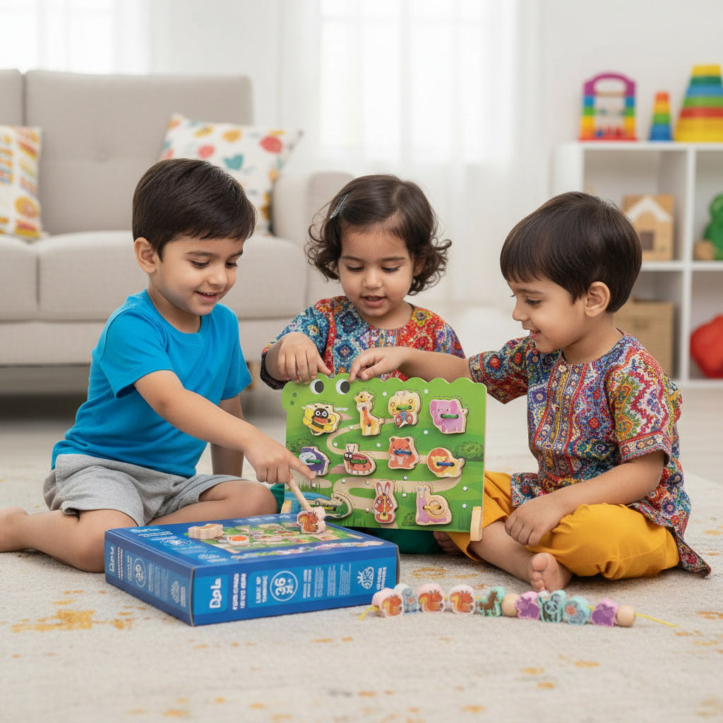 Four Color Logic Maze lacing Game