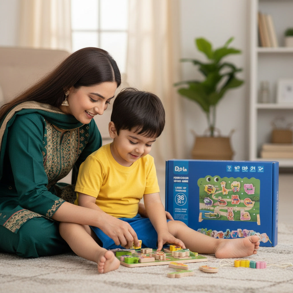 Four Color Logic Maze lacing Game