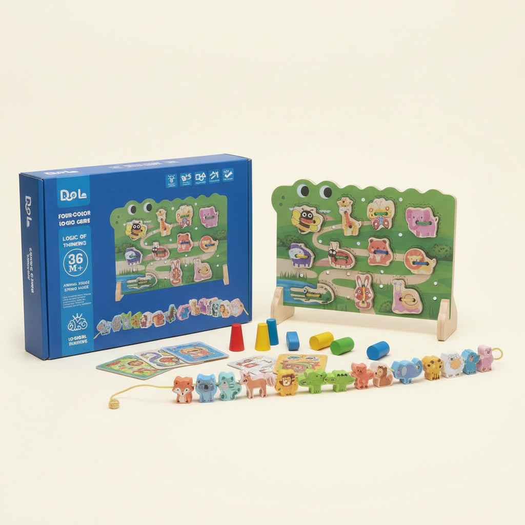 Four Color Logic Maze lacing Game