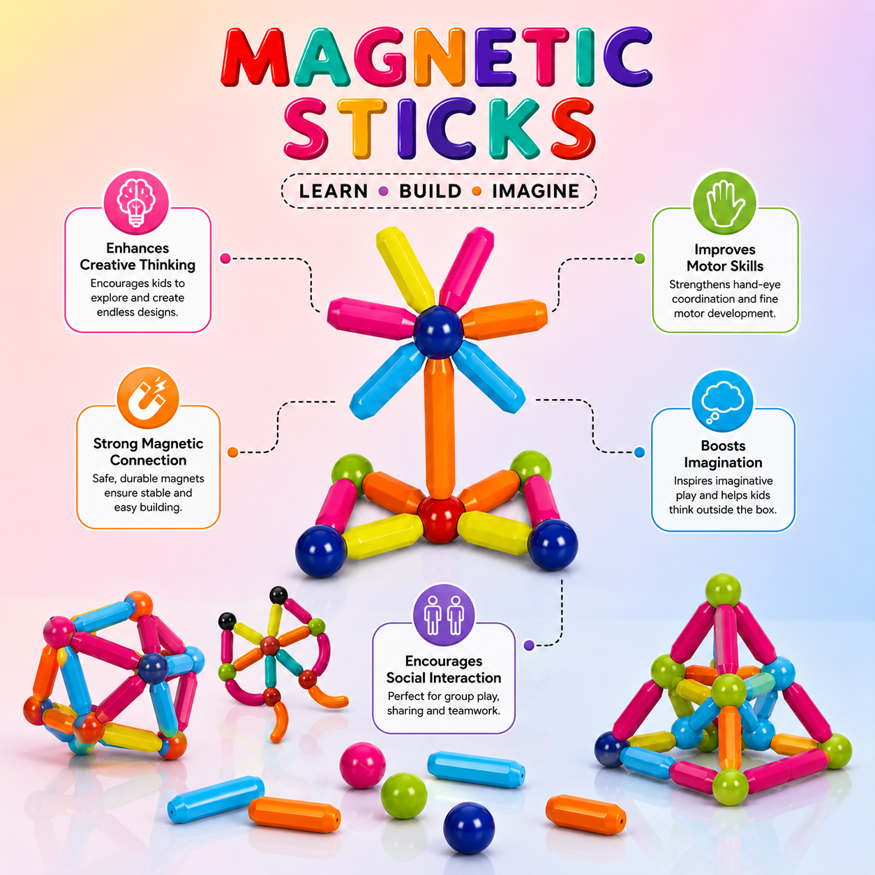 STEM Magnetic Sticks (28 Pieces)