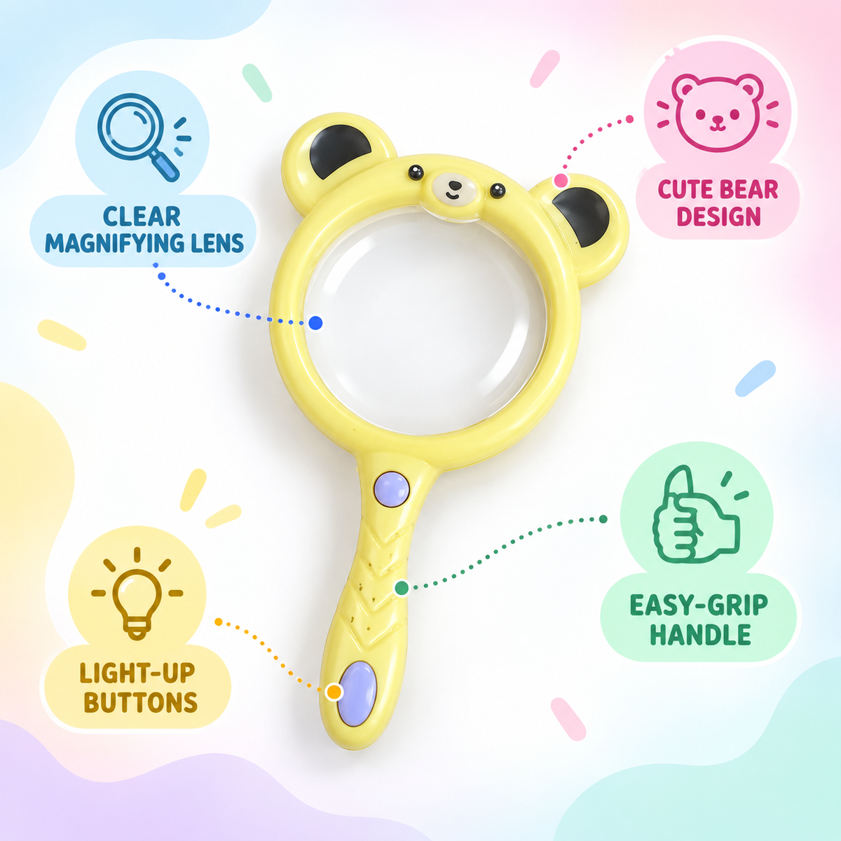 Cute Bear Magnifying Glass for Kids