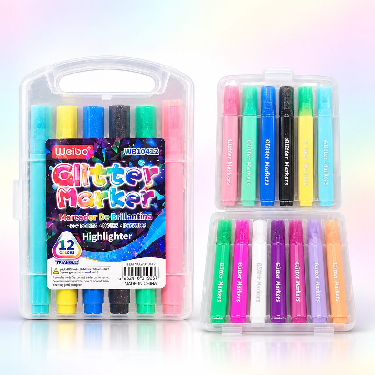 Weibo Glitter Marker Set – 12 Colors